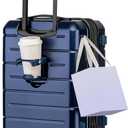 KYME Hardside Expandable Carry On Luggage 22x14x9 Airline Approved 20 Inch Hardshell Carry On Suitcase with Wheels TSA Lock Small Travel Rolling Luggage with Cup Holder for Women Men Navy