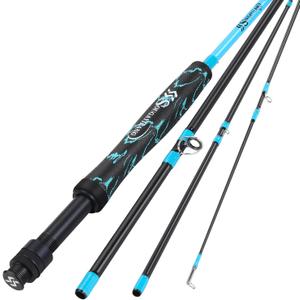 Sougayilang Fly Fishing Rod, Lightweight Ultra-Portable 4 Pieces 5/6wt Graphite 9' Fly Rod for Complete Starter with SuperPolymer Handle