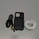 Bocasal Crossbody Wallet Case for iPhone 13 Pro, RFID Blocking PU Leather Zipper Handbag Purse Flip Cover, Kickstand Folio Case with Card Slots Holder Wrist Strap Lanyard 5G 6.1 Inch (Black)