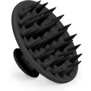 Meartchy Silicone Scalp Massager Shampoo Brush, Scalp Brush for Hair Growth & Dandruff Removal, Hair Scrubber Scalp Stimulator Exfoliator Brush with Soft Bristles for Wet Dry Scalp Care (Black)