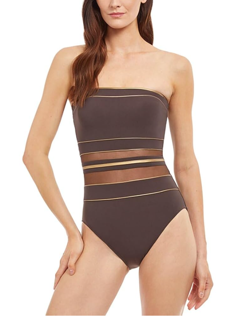 Gottex Women's Onyx Bandeau One Piece Swimsuit, 38