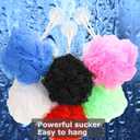 Star Brand Long Lasting Bath Sponge 6 Counts | 60g Heavy Bath Mesh Pouf with Suction Cup | Big Shower Sponge and Loofahs | Holding Up Bathing Exfoliator and Body Scrubber