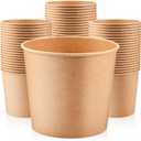 Hoolerry 50 Pack 85 oz Paper Bucket Cardboard Food Bucket Bulk Disposable Food Storage for Party Wedding Baby Shower Birthday Party Supplies (Kraft Color)