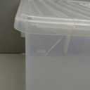 IRIS USA 144 Qt Stackable Plastic Storage Bins with Lids, 3 Pack - BPA-Free, See-Through Organizing Solution, Latches, Durable Nestable Containers, Secure Pull Handle, Made in USA - Clear