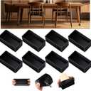 8pcs Rubber 2x4 Wood Post End Cap Rectangle Furniture Leg Caps Black Chair Table Leg Covers(1.5" x 3.5"), End Covers for Lumber Fit (1-1/2" x 3-1/2") 2x4, Anti- Scratches and No Noise