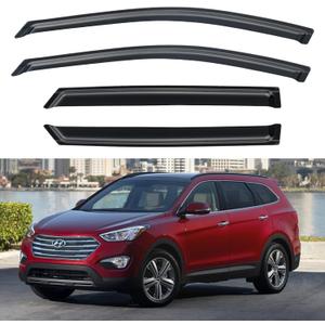 Window Visors Rain Guards Shield for 2013-2018 Hyundai Santa Fe, Out-Channel Window Vent Wind Deflectors Visors Shades for 13-18 Santa Fe (EXCLUDES Santa FE XL)