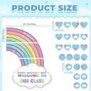 3 x Rainbow Bulletin Board Decorations Set, Classroom Door Decor, Colorful Positive Affirmation Cutouts for Teacher Welcome Back to School Classroom Wall Door Decor, 16.91 x 15.24 inches
