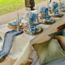 6 x Dusty Blue Cheese Cloth Table Runners, 35x120 Inch Boho Gauze Sheer Cheese Cloth Table Runner for Party Birthday Wedding Bridal Baby Shower Dining Decorations