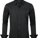 J.VER Men's Dress Shirts Solid Long Sleeve Stretch Wrinkle-Free Formal Shirt Business Casual Button Down Shirts, M