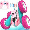 cosone Pink Remote Control Car for Girls - RC Stunt Cars with 4WD Double-Sided Driving 360 Flips Rotating, Off Road Remote Car Outdoor Toys for Kids Age 6 7 8-12, Christmas Birthday Gifts