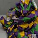Hosuly 10 Pcs Mardi Gras Fan Flag New Orleans Mardi Gras Bunting 1.5 x 3 Ft Carnival Pleated Fan Bunting with Brass Grommets for Carnival Indoor Outdoor House Yard Decorations(Plaid)