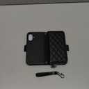 OCASE for iPhone 17 Crossbody Wallet Case - Stylish PU Leather Handbag Phone Purse with Zipper Closure, Card Slots & RFID Blocking - Wrist Strap, Lanyard, Kickstand - Diamond Check Black