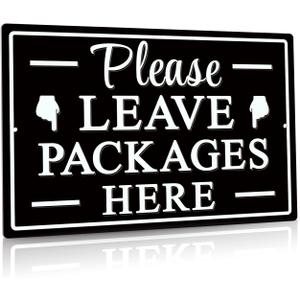 Please Leave Packages Here Metal Sign, Package Delivery Decor, Indoor/Outdoor Use for Front Door, Business, 12x8 Inches Aluminum Please Leave Packages Here Metal Sign, Package Delivery Decor, Indoor/Outdoor Use for Front Door, Business, 12x8 Inches Aluminum