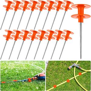 20 Pieces 10 Inch Garden Hose Guide Sturdy Rustproof Zinc Metal Stake Garden Hose Stakes for Holding Flower Bed Indoor Plants Water Hose Holder