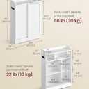 VASAGLE Narrow Storage Cabinet, Slim Floor Cabinet with Sliding Doors, Toilet Paper Holder and Brush Compartment, for Bathroom and Living Room, 7.9 x 23.6 x 31.5 Inches, Cloud White UBBC752W01