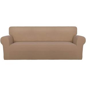 PureFit Super Stretch Sofa Slipcover  Spandex Non Slip Soft Couch Sofa Cover, Washable Furniture Protector with Non Skid Foam and Elastic Bottom for Kids, Pets Oversized Sofa, Camel