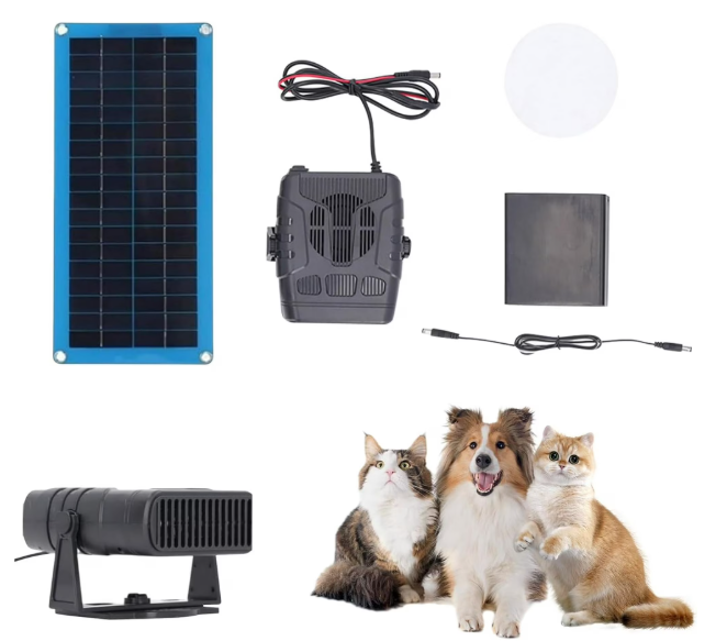 Solar Heater for Chicken Coop, Chicken Coop Heater for Winter, 30W Solar Powered Heaters with Overheat Protection, for Drying Heating Pet House (30W Blueboard with heater, battery box)