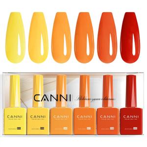 CANNI Fall Gel Nail Polish Set, 6Pcs 9ml Yellow Orange Gel Polish Kit