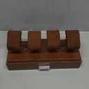 ROTHWELL Luxury Watch Display Case for 4 Watches  Leather Watch Box with Acrylic Cover and Removable Slide in Cushions  Accessory Drawer with Multiple Configurations (Tan/Brown)