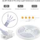 RGBZONE 10Pcs 4 Pin 10mm LED Strip Connectors and 32.8FT 4 Pin RGB Extension Cable Strip to Wire Quick Connection for 10mm Wide Waterproof or Non-Waterproof SMD RGB 5050 LED Strip Light(IP20/IP65)