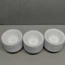 Jinei 150 Pieces 6 oz Plastic Bowls with Rim Small Disposable Soup Bowls for Dessert Salad Soup Candy Wedding Thanksgiving Catering Holidays Party Supplies (White,Silver Rim)