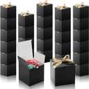 DOYIDE Small Gift Boxes, 60 Pcs 4x4x4 Inch Black Elegant Paper Box with Ribbons, Party Favor Boxes for Candy Cupcake Christmas Wedding Baby Shower Bridesmaids Birthday