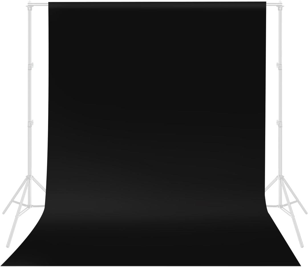 HEMMOTOP Black Backdrop Curtain, 5x7 ft Black Photo Backdrop for Photoshoot, Party, Video Recording, Back Drop Background Cloths Polyester Fabric, for Photography, Birthday (Backdrop only)