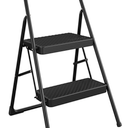 COSCO 2-Step Household Folding Steel Step Stool (Black)
