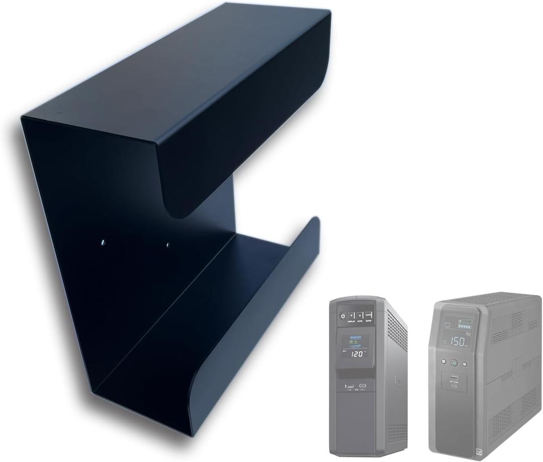 UPS Wall Mount Bracket | Single Mount Compatible with APC & CyberPower UPS Battery Backup | Heavy Duty Mounting Kit for Home Office, Server Rack | Easy Installation, Saves Floor Space (Model 143)