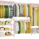 E1 Heavy Duty Closet Garment Rack, 6 Tiers Expandable Clothing Storage