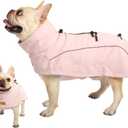 Dog Coat Warm Dog Winter Coat Waterproof Dogs Jacket with Reflective Pet Fleece Vest Zip-Up Cold Weather Coats for Large Dogs Turtleneck Windproof Coats (Pink,Medium)
