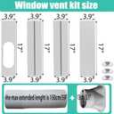 Portable Air Conditioner Window Vent Kit with Exhaust Hose 5.1 Inch Diameter, Adjustable 59 Inch Length Exhaust Hose for AC Seal Plate with Universal for Sliding Window