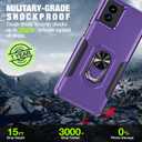 for Motorola Moto G Power 5G 2024 Case (XT2415V) [15 FT Military Grade Drop Protection] with 2X Tempered Glass Screen Protector, Heavy-Duty Shockproof Kickstand Case for Moto G Power 5G 2024 Purple