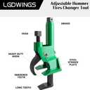 Manual Tire Bead Breaker Tool, Heavy Duty Bead Buster for 38" to 42" Tires, Adjustable Tire Repair Kit for ATV, UTV, Tractor and Lawn Mower, Green (Use Hand Wrench Only)