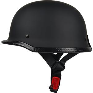 German Style Motorcycle Helmet,Heavy Duty Oversized Half Helmet Open Face DOT Approved, Suitable for Men with Large Head Circumference (Matte Black, Medium)