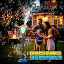 Standing Bubble Machine for Kids Outdoor, Whale Bubble Torch with Light Lamp Music, 47" Adjustable Height Automatic Bubble Blower Maker Fountain Tower, Stand Up Outside Bouncer Handheld Lanterns Toys