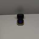 Luxury Ring Box, Square Velvet Wedding Ring Case Jewelry Gift Box with LED Light for Proposal Engagement Wedding, Black