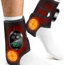 2-Pack Cordless Foot Ankle Heating Pad, Foot Ankle Massager for Pain Relief, 6 Heat Levels & 3 Vibration Modes, Feet Massager, Heated Ankles Wrap, Ideal for Home Relaxation, Daily Comfort (Black)