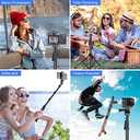 Sensyne 67" Phone-Tripod, Extendable Cell Phone Tripod Stand & Selfie Stick with Wireless Remote and Phone Holder, Compatible with iPhone Android Phone, Camera (Black)