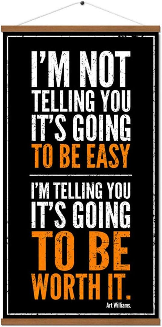 Arthur Williams Inspirational Print Quote Poster Motivational Positive Wall Art Office Classroom Living Room Decor (with Frame 16x30 Inch) 11