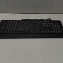 Large Print Backlit Keyboard, USB Wired Computer Keyboard, Full Size Keyboard with White Illuminated LED Compatible for Windows Desktop, Laptop, PC, Gaming, Black