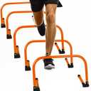 Body Sport Adjustable Athletic Speed Training Hurdles, Jumping & Speed Training Fitness Equipment, Hurdles for Track & Field, Basketball, Soccer & More, Set of 5 (Orange)