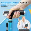 BeneCane Quad Cane Walking Cane with Two Led Lights with Big Base T HandleLightweight Adjustable Walking Stick Four Pronged Sturdy for Men and Women