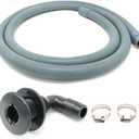 Marine Bilge Pump Hose 3/4 Inch Plumbing Kit, 5 FT Long, 90 degree Black Elbow Thru Hull Scupper Flapper Valve, Stainless Steel Clamps