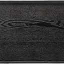 24 x 16 Inches Extra Large Solid Wood Serving Tray for Tea Coffee Table Snack Food Meals Serving Plate Kitchen Party Bar Breakfast Server with Raised Edges Black Wooden Decorative Ottoman Tray