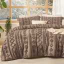 Bedsure Boho Comforter Set King, Bedroom Decor Bedding Set Light Brown,  comforter (104" x 90") and 2 pillow shams (20" x 36" + 2")