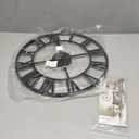 Large Wall Clock - 40cm/ 16 Inches Silent Non-Ticking Metal Wall Clock, Black, Vintage Modern Style, Battery Operated, Ideal for Living Room, Bedroom, Office, Farmhouse Decor (Black - Roman Numerals)