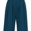 PRETTYGARDEN Womens Summer Jumpsuits Dressy Casual One Piece Outfits Sleeveless Mock Neck Wide Leg Pants Rompers with Pockets (X-Large, Lake Blue)