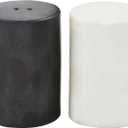 Mud Pie Marble Black/White Salt and Pepper Shakers; 2 3/4" X 1 3/4" Dia