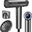 Blow Dryer,110000RPM High-Speed Brushless Motor, Fast-Drying Negative Ions Intelligent Constant Temperature Hair Care Dryers, Professional Hair Dryer with Attachments for Home&Salon (Grey)